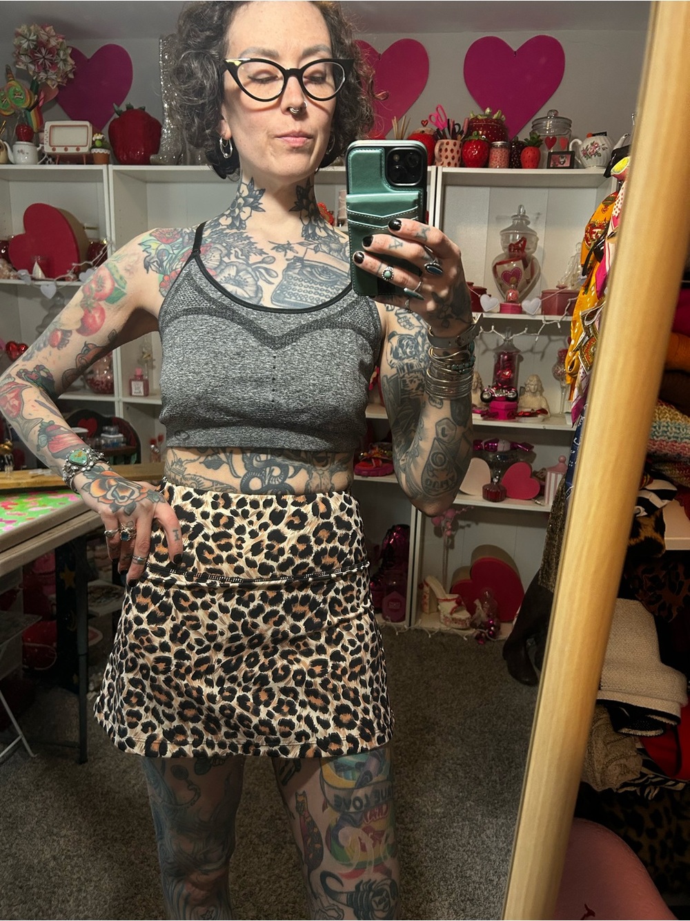 Soothfeel Leopard Print Mini Skort Size XS